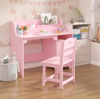 GarveeMore Kinderschreibtisch Kinder Schreibtisch Stuhl Set Robuste Tisch Schreiben Arbeitsstation