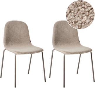Konferenzstuhl 2er Set LOMA Bouclé Taupe