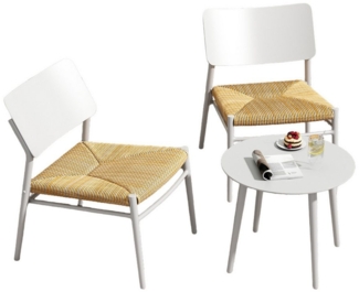 IDEASY Gartenlounge-Set Rattan-Balkonmöbel-Set, Gartenmöbel für 2 Personen, gute Haltbarkeit, Aluminiumgestell, 150 kg Belastbarkeit der Sessel