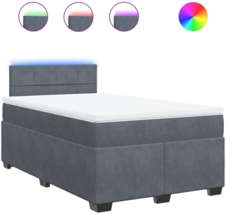 vidaXL Boxspringbett mit Matratze Dunkelgrau 120x190 cm Samt 3288559