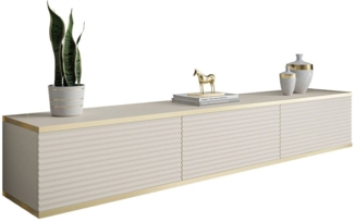 ALLHOUSE24 Lowboard hängender TV Schrank RIVERA 175 Breite geriffelte Fronten BERLIN
