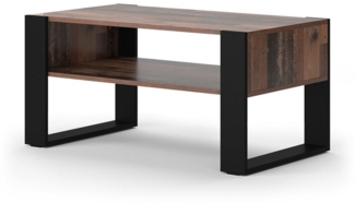 Couchtisch Olli Antikholz 92 x 52.4 cm mit Ablage Vicco