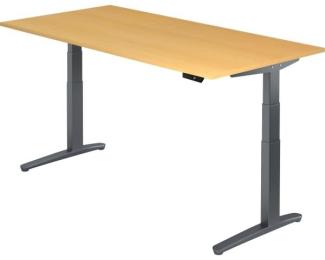 'XBHM2E' Sitz-Steh-Schreibtisch elektrisch 200x100cm Buche Graphit