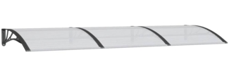 vidaXL Türvordach Schwarz 300x100 cm Polycarbonat 153569