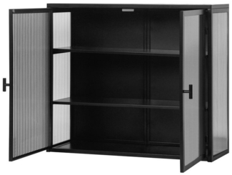 OKWISH Hängeschrank mit Glastüren, dreistufiger Stauraum 70 cm Wandschrank, Hängevitrine (Aktenschrank Stauraumschrank, wandmontiert oder freistehend, für Wohnzimmer, Badezimmer & Esszimmer) Gewichtskapazität: 5 kg pro Regal