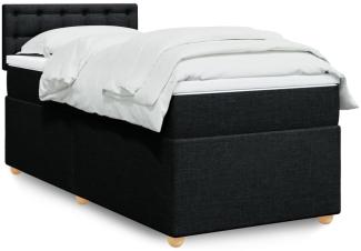 vidaXL Boxspringbett mit Matratze Schwarz 80x200 cm Stoff 3288823