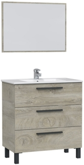 Waschbeckenunterschrank >ATHENA< in Alaska-Eiche - 80x86x45 (BxHxT)