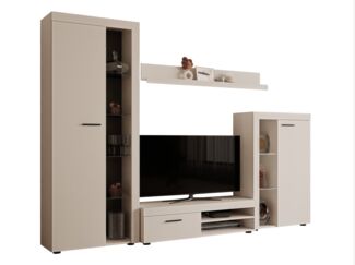 Wohnwand Rango (Farbe: Sandbeige, ohne Beleuchtung)