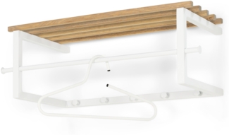 Garderobe Wandgarderobe MARCO Metall Weiß mit Hutablage von Spinder