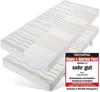 Komfortschaummatratze Active Greenfirst, Beco, 18 cm hoch, (Set, 2-tlg), Matratze in 90x200 cm und weiteren Größen erhältlich, Wendematratze