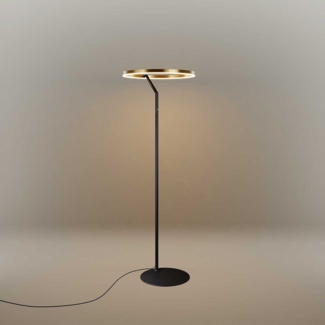 s.luce Ring LED-Stehleuchte Ø 60cm mit Touchdimmer Gold, Schwarz