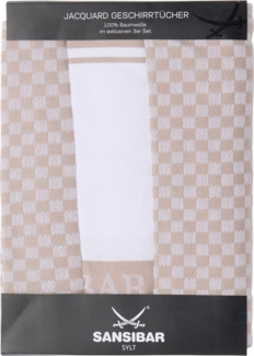 Sansibar Sylt Geschirrtuch Geschirrtücher-Set, 3-tlg, 50x70 cm, 100% Baumwolle, Premium Qualität, (Set, 3x Geschirrtuch, 50x70 cm, zwei verschiedene Designs), Jacquardgewebe, zwei verschiedene Motive