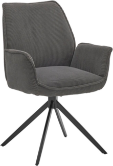 Musterring Esszimmerstuhl Tiama (Set, 2 St), Stativgestell aus Eisen schwarz, 180° drehbar, Stoff Cord oder Bouclé