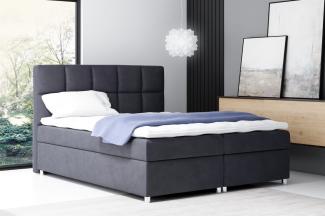 Boxspringbett CLOE 160x200 cm Stoff Anthrazit
