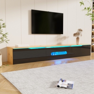 STILVORA Lowboard TV-Schrank hängend 180 cm Hochglanzoberfläche mit LED-Beleuchtung (Fernsehtisch,TV-Board,TV-Ständer, TV-Panel, TV-Glasschrank, 1 St, wandmontierbar oder bodenmontierbar), Hochglanzoberfläche, mit 16-farbiger LED-Beleuchtung