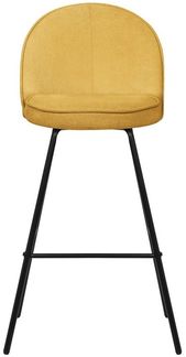 ML-DESIGN Barhocker Gepolsterter Barstuhl mit Metallgestell Rückenlehne und Fußstütze (2 St), Bistrohocker 2er Set Senf Stoffbezug Tresenhocker Küchenhocker
