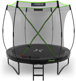 KINETIC SPORTS Premium Outdoor Trampolin 'Ultimate Pro' für Kinder und Erwachsene, AirMAXX Sprungtuch, mit Leiter, Fieberglas, bis zu 160 kg, Kürbis-Design, Ø 244 cm