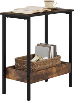 Woltu Beistelltisch (1-St), mit 2 Ablagen, Couchtisch mit Stauraum 50x55x25cm