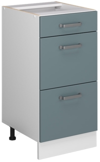 Vicco Unterschrank Blau-Grau 40 cm mit Schubladen, ohne Arbeitsplatte, R-Line