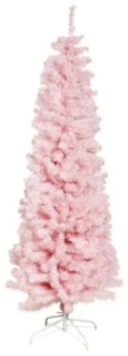 Weihnachtsbaum künstlich schmal PVC BLING Klasse C 180X68 cm u/LED rosa NORDIC WINTER (780-182)