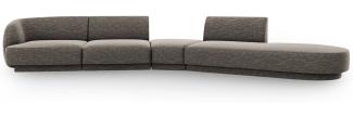 Micadoni Modulares Sofa Miley 5-Sitzer Rechts Chenille Grau