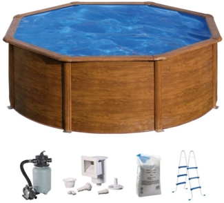 my POOL BWT Rundpool (Set, 5-tlg), in moderner Holzoptik, Höhe 120 cm, verschiedene Größen
