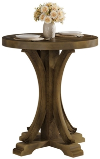 Tribesigns Esstisch Runder Küchentisch für 2 Personen, Bistrotisch mit massivem Beinen