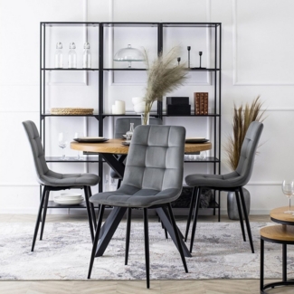 Lookway Polsterstuhl PIK Gepolstertes Stuhl auf schwarzen Beinen