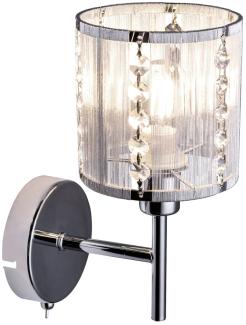 LED Kristall Wandleuchte, Chrom, silber metallic, H 24,5 cm