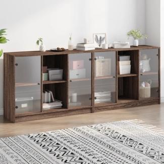 vidaXL Bücherschrank mit Türen Braun Eichen-Optik 204x37x75 cm