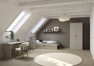 Jugendzimmer Frieda 5-teilig mit 2 türigem Kleiderschrank in Beige von Rauch Möbel, Ein Raum zum Ankommen, Wachsen und Wohlfühlen – in verschiedenene Ausführungen wählbar - 5 teilig , Kleiderschrank 2trg ohne Schubkästen + 90er Jugendbett + Nachttisch ...