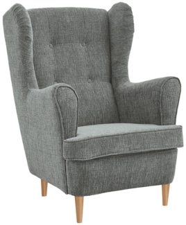 Ohrensessel Cadiz / Charlotte A , Stoff , Anthrazit , 72 x 108 x 98 cm