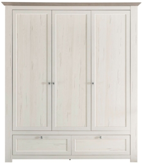 Kleiderschrank Milano / Marbella , Holzwerkstoff , Weiß, Holzfarben , 174 x 200 x 60 cm