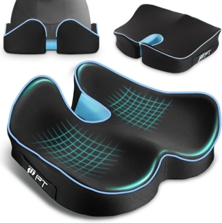 POPOLIC Sitzkissen Sitzkeilkissen für Bürostuhl & Autositz – Ergonomisches, Sitzauflage aus Memory-Schaum, Erhöht Sitzkomfort