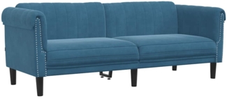 vidaXL Sofa 3-Sitzer Blau Samt 372593