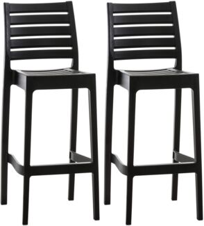 CLP 2er Set Barhocker Ares mit Fußstütze,schwarz