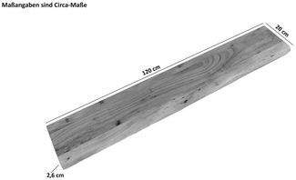 SAM® Wandregal Amara, massives Akazienholz, Baumkante, verschiedene Größen