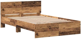 vidaXL Bettgestell mit Kopfteil Altholz 120 x 190 cm Holzwerkstoff 3376060