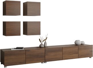 Wohnwand Calabrini XVIII (Farbe: Nuss Warmia)