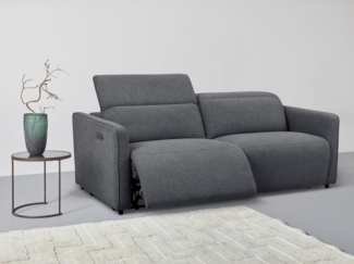 INOSIGN 2-Sitzer KYLLY, XXL (208 cm) elektrische Relax- und Liegefunktion in 2 Sitzen, Mega-Sofa, Kopfteilverstellung, USB A/ C, Federkern, Feinstruktur