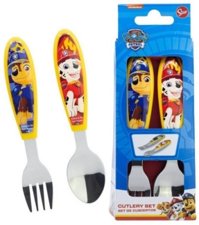 PAW PATROL Kinderbesteck Paw Patrol Rescue Pups Metall-Ergo-Besteckset, 2-tlg. (2-tlg), Edelstahl