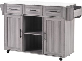 ComfortXL Kcheninsel-O110102, Holzwerkstoff, Grau, 75x51x25cm