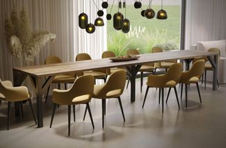 Endo-Moebel Kulissen-Esstisch XXL Dunaj 130-405cm ausziehbar erweiterbar extra groß 4m lang, für 10-12 Personen, breit, riesiger Designtisch, Funktionstisch modern