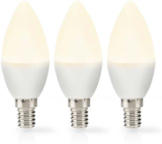 LED-Lampe E14 | Kerze | 4.9 W | 470 lm | 2700 K | Warmweiss | Matte lampe | 3 Stück