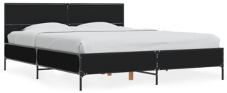 vidaXL Bettgestell Schwarz 150x200 cm Holzwerkstoff und Metall 3280002