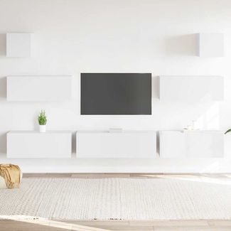 7-tlg. TV-Schrank-Set Weiß Holzwerkstoff [3114542]