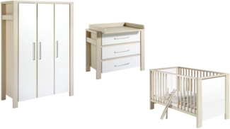 Schardt 116537000 Kinderzimmer Milano Buche, bestehend aus Kombi-Kinderbett, Wickelkommode und 3-türigem Kleiderschrank