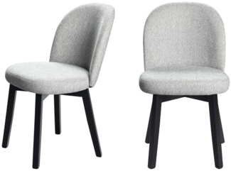 Home affaire 4-Fußstuhl Aretha Esszimmerstuhl, Wohnstuhl, Polsterstuhl, Essstuhl (Set, 2 St), schwarz lackiertes Gestell aus massivem Buchenholz, gepolstertert