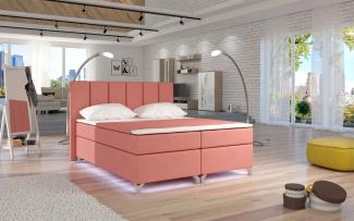 Boxspringbett PARMA Stoff Apricot 200x200cm