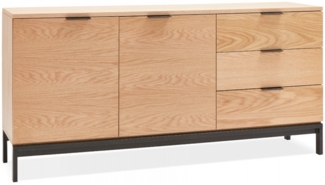 Designer-Sideboard HIPPIE | Designer-Sideboard aus Holz und eleganten schwarzen Metallelementen mit Schränken und Schubladen | Kadima Design